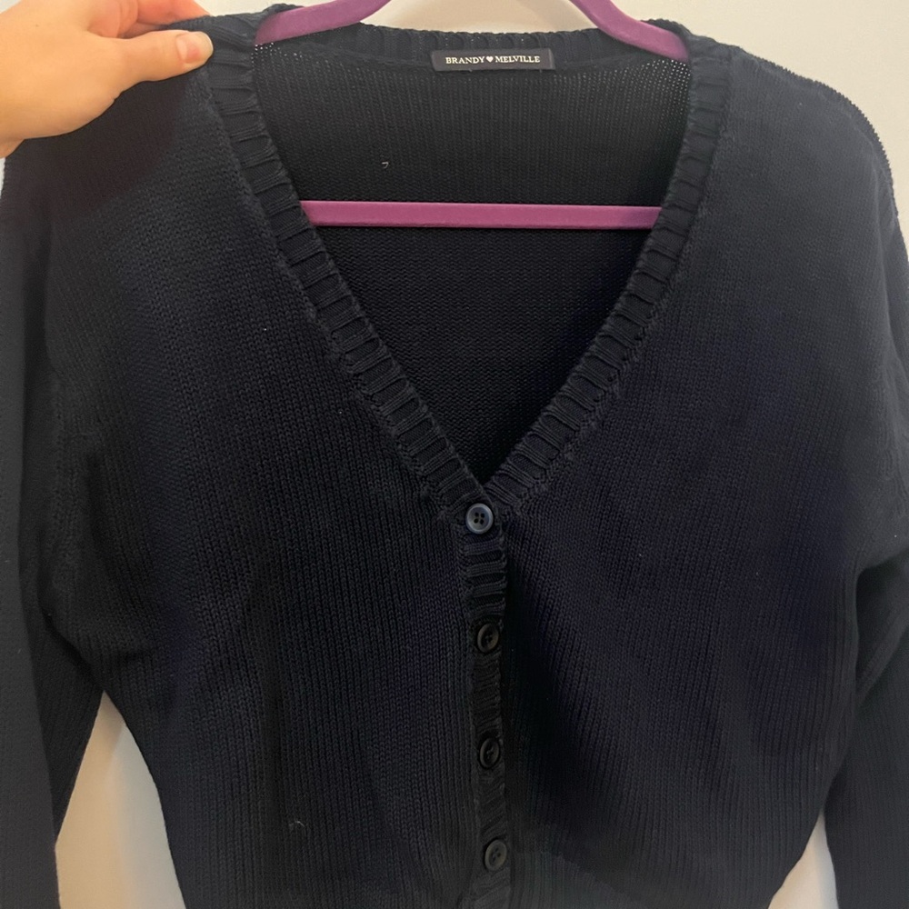 Brandy Melville, Navy Blue Button Sweater, One Size